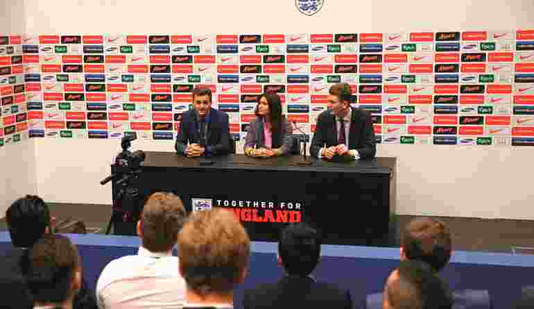  Wembley Football Team Captains Giving A Press Conference At Wembley Stadium V2