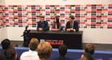 view  Wembley Football Team Captains Giving A Press Conference At Wembley Stadium V2