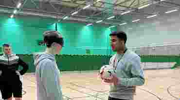 England blind footballer leads session on disability in sport to  students